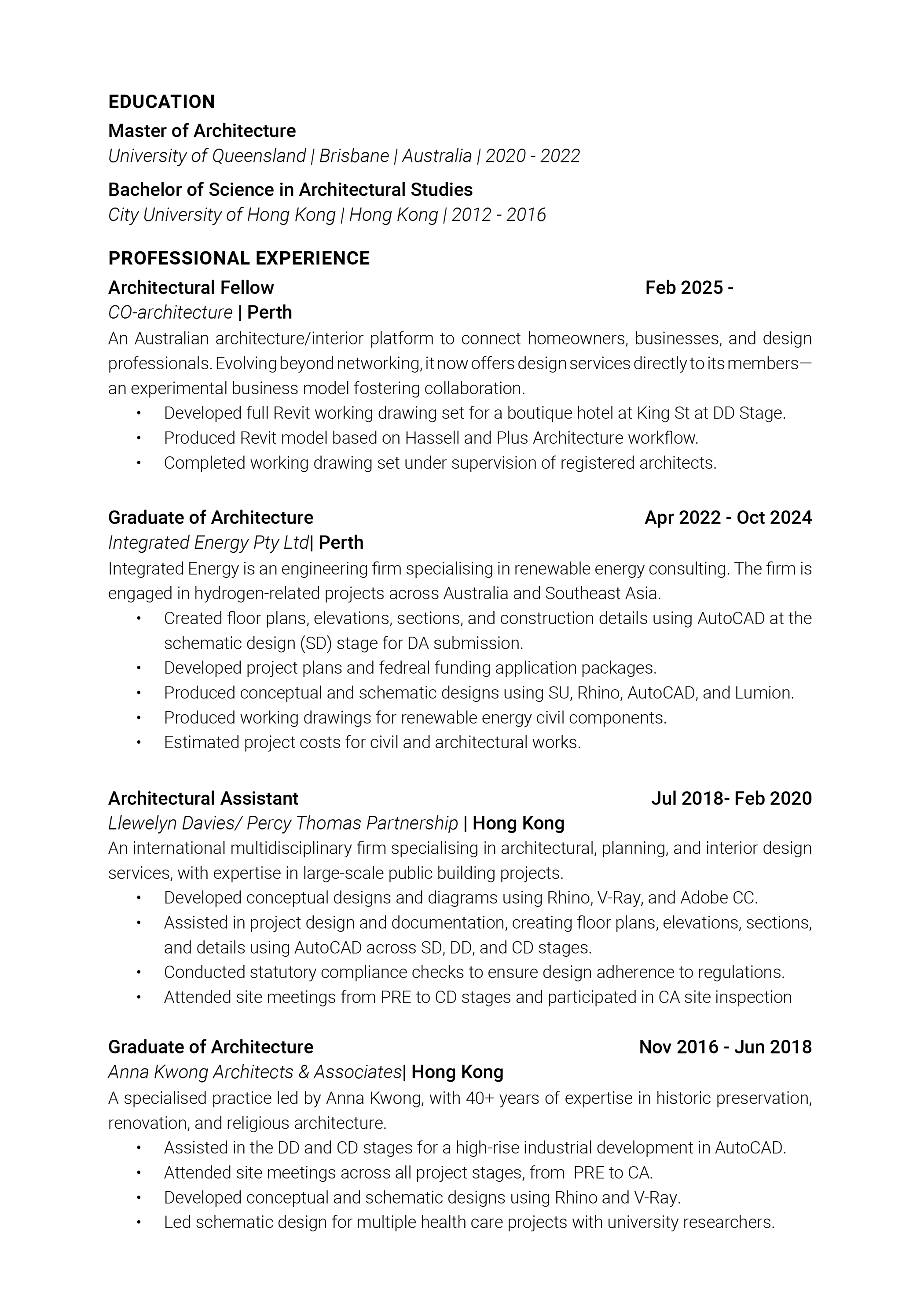 Resume page 1