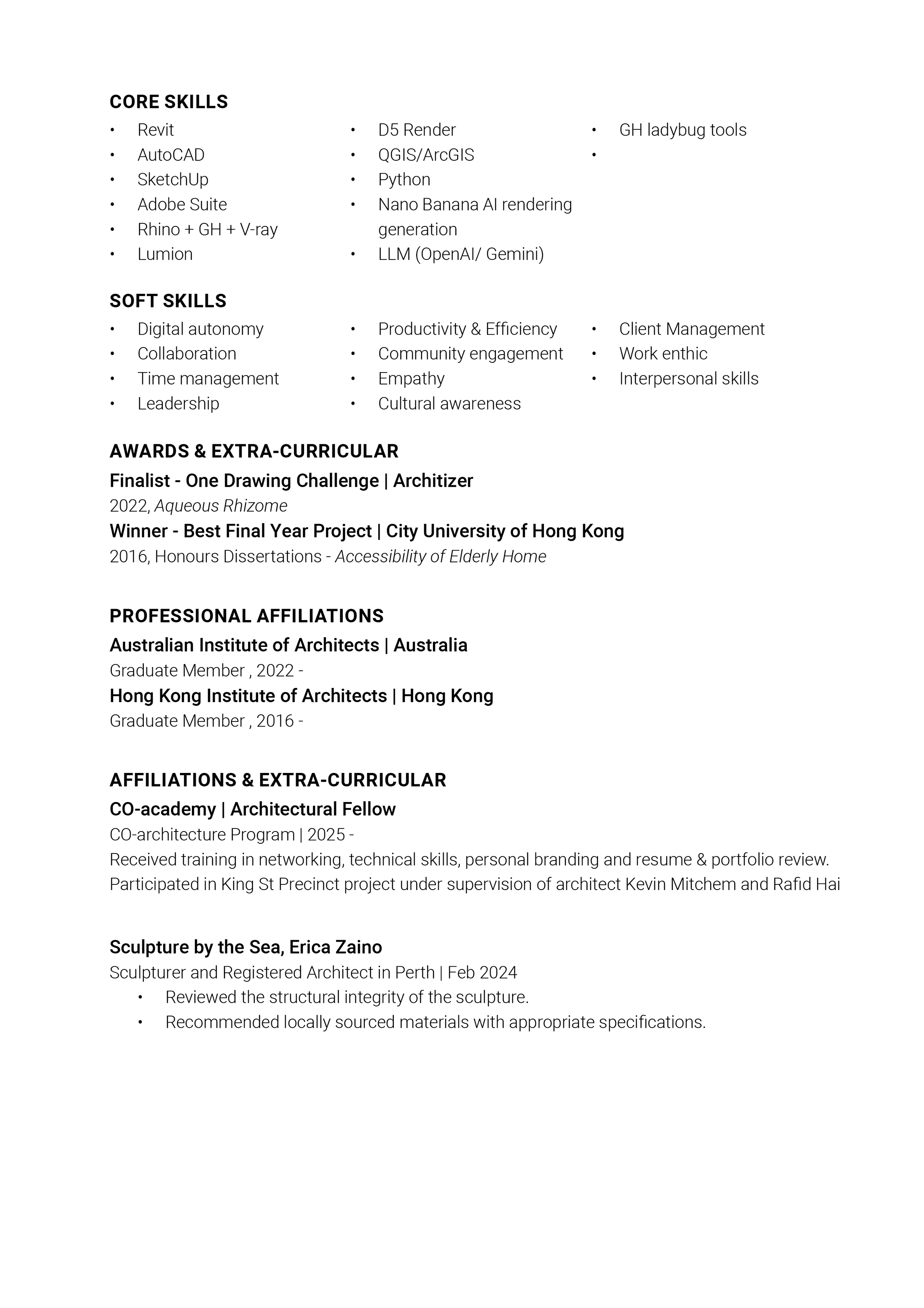 Resume page 2